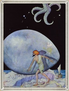 Virginia Frances Sterrett (1900-1931) | The Sky Became Dark from The Tale of Sinbad the Sailor, 1928 | Illustration for Arabian Nights (Philadelphia: The Penn Publishing Company, 1928)